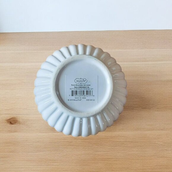 Mud Pie Faking it!  "Not Handmade" White Bowl and Silver Spoon Set - NWOT - Picture 4 of 6